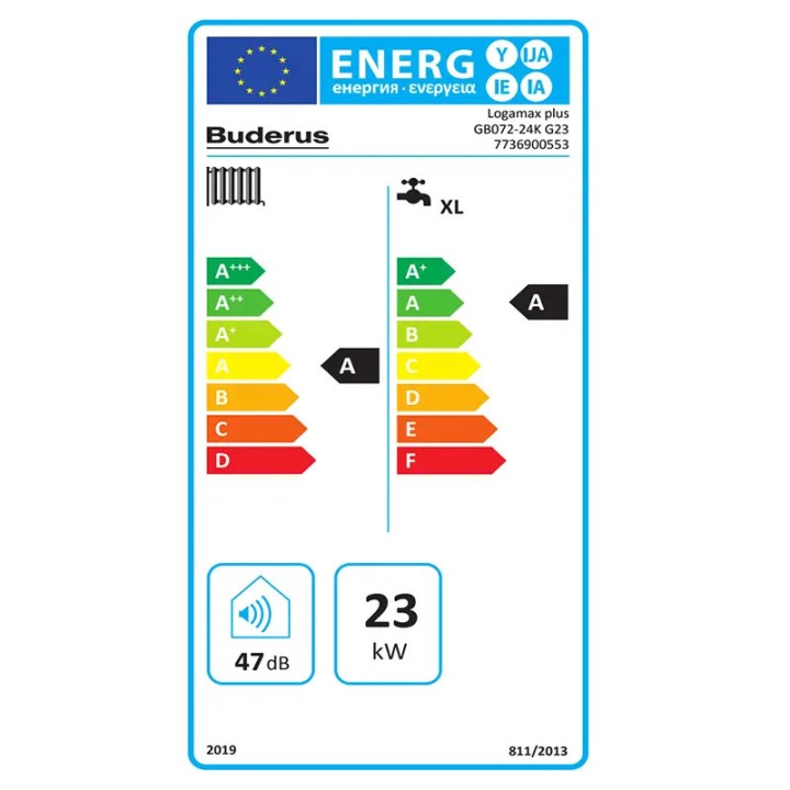 Kocioł gazowy dwufunkcyjny 23kW Buderus Logamax plus GB072-24KV2 + RC310 CZARNY kondensacyjny