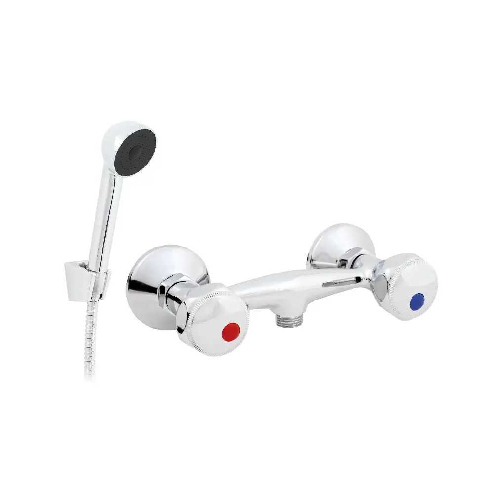bateria prysznicowa ścienna Hydroland B107 Standard ze słuchawką i wężem 150 cm