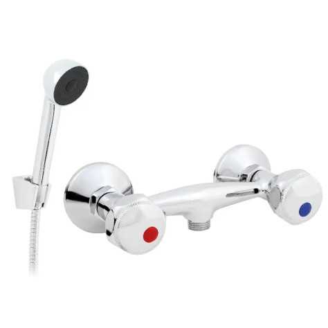 bateria prysznicowa ścienna Hydroland B107 Standard ze słuchawką i wężem 150 cm