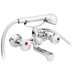 bateria wannowa ścienna Hydroland B101 Standard z przełącznikiem wanna-prysznic i wężem 150 cm
