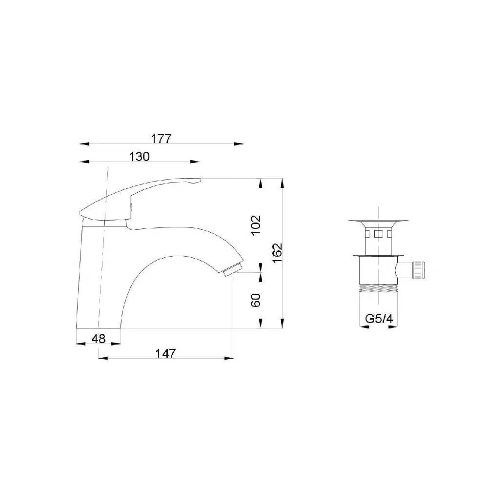 Bateria umywalkowa Hydroland B323 - wymiary