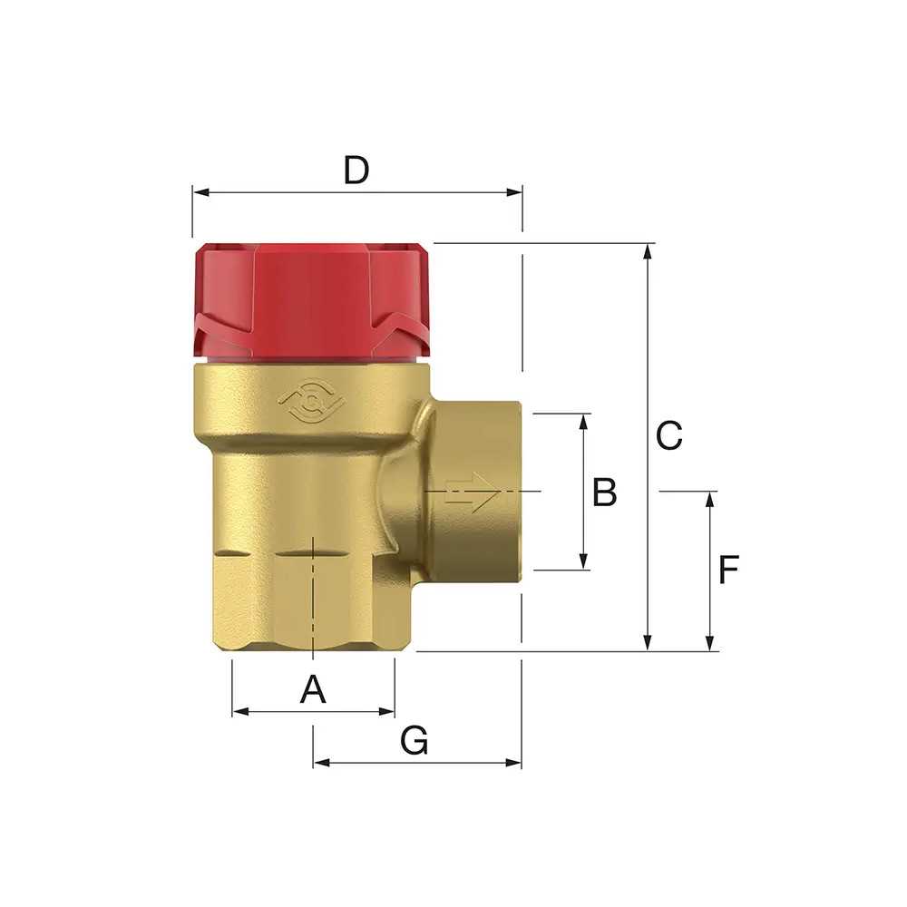 Zawór 1/2" 2,5 bar do instalacji grzewczych i chłodniczych wymiary