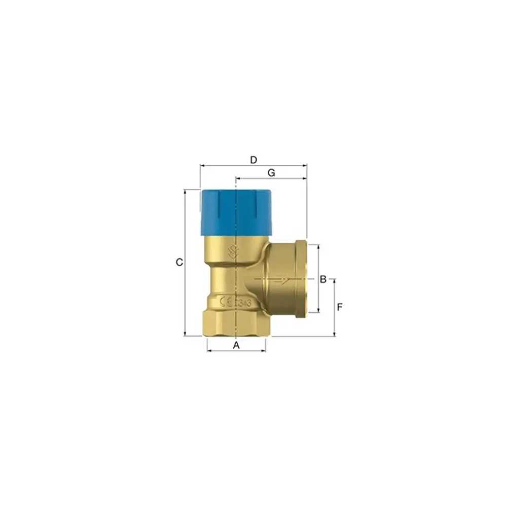 Zawór bezpieczeństwa 1/2 6bar Flamco Prescor B