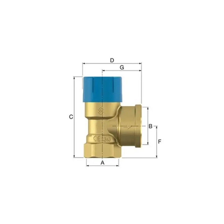 Zawór bezpieczeństwa 1/2 6bar Flamco Prescor B