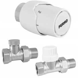 Zestaw termostatyczny 1/2’’ z głowicą GT20 Ferro ZTM20 do regulacji temperatury w systemach grzewczych