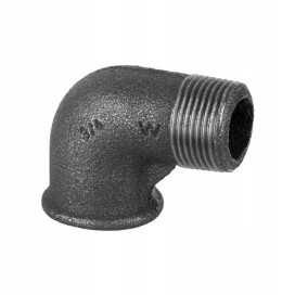 Kolano czarne gwintowane WZ 1/2 cala GW-GZ