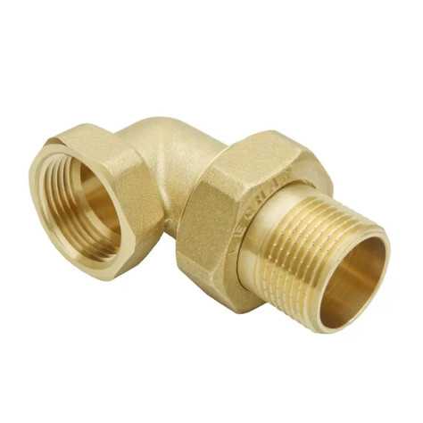 Śrubunek kątowy mosiężny 1/2" z oringiem do instalacji C.O. i c.w.u.