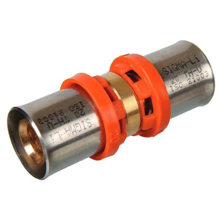 Mufa SIGMA-LI PEX 16 mm zaprasowywana do łączenia rur w instalacjach wodnych i grzewczych