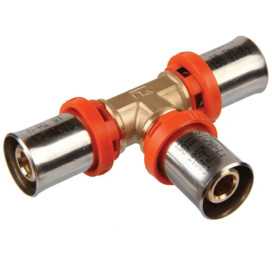 Trójnik SIGMA-LI 16x16x16 mm zaprasowywany do rozgałęzień w instalacjach PEX i C.O.