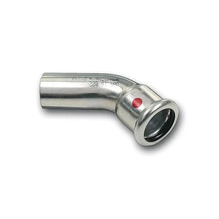 Łuk zaprasowywany stalowy 18 mm 45° SANHA-Therm do ogrzewania