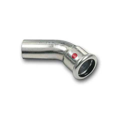 Łuk zaprasowywany stalowy 28 mm 45° SANHA-Therm do ogrzewania i powietrza