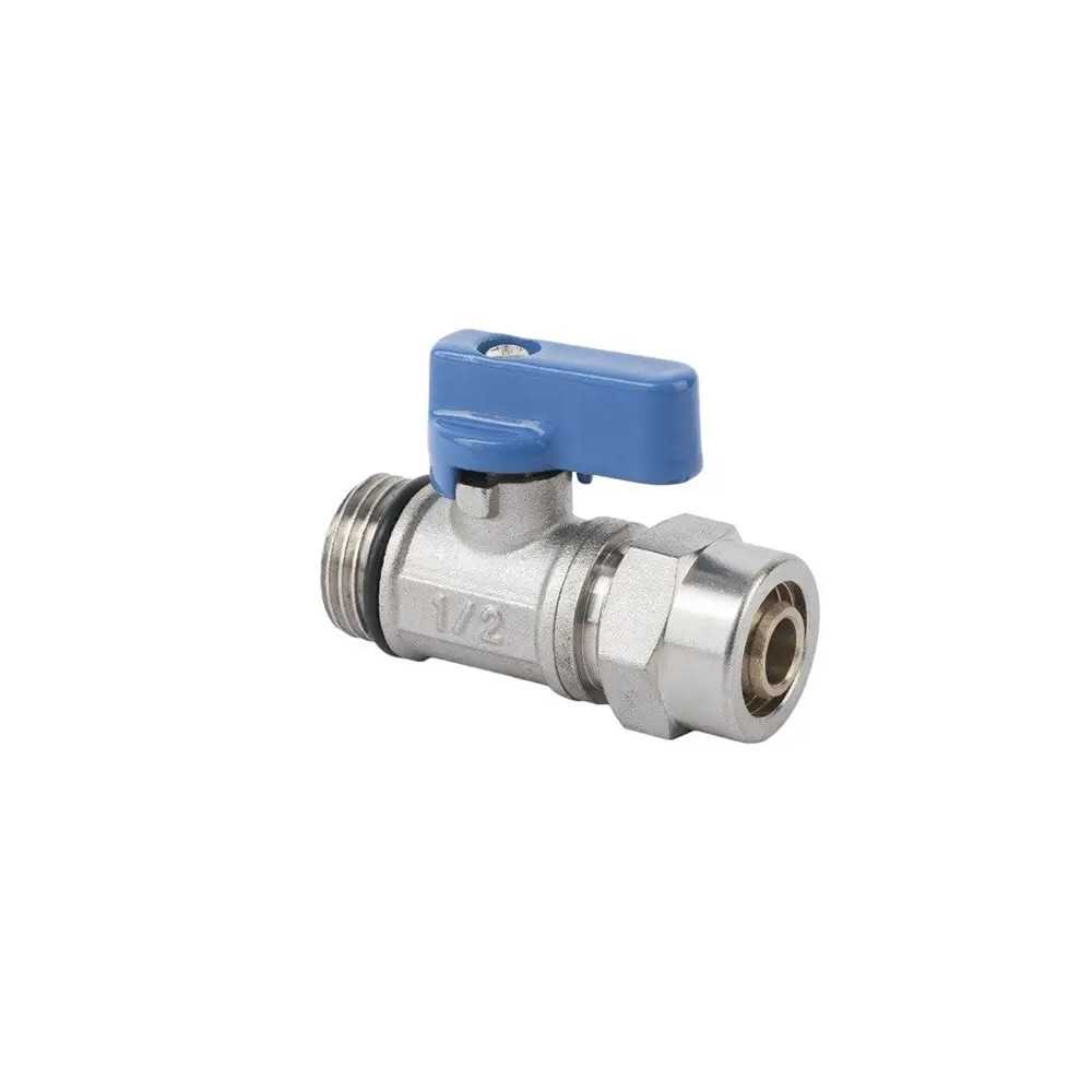Zawór kulowy PEX z dławikiem 1/2 cala x 16 mm do zimnej wody