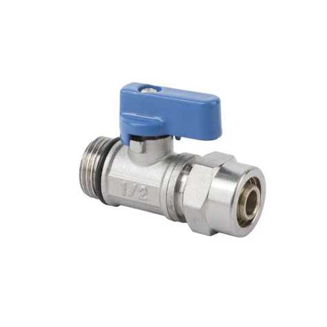 Zawór kulowy PEX z dławikiem 1/2 cala x 16 mm do zimnej wody