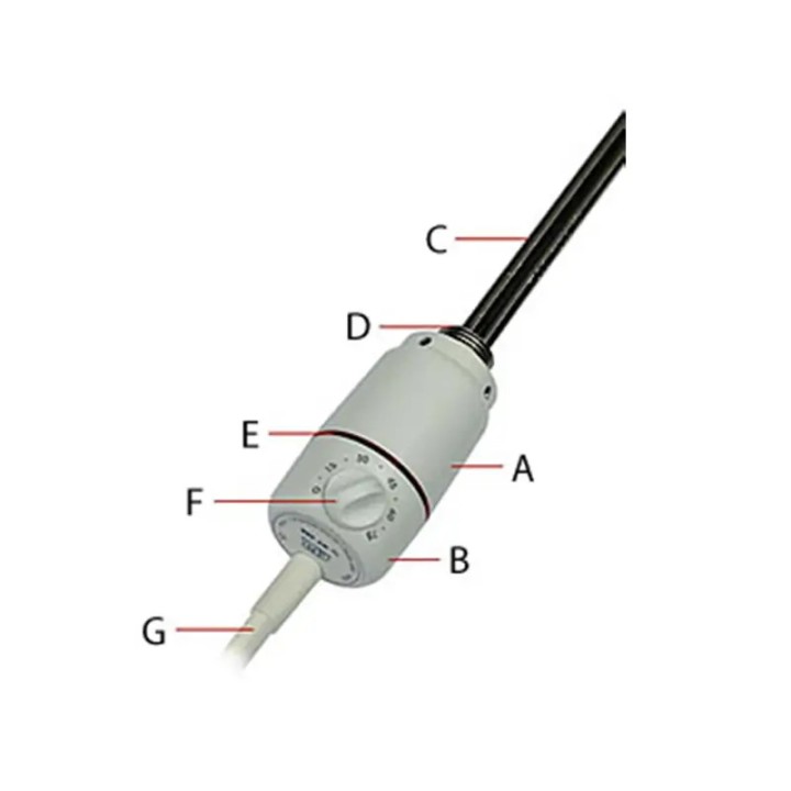 Grzałka 900W długość 410 mm z przewodem zasilającym 1,8 m wymiary