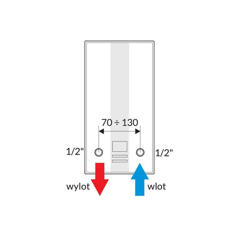 Przepływowy podgrzewacz wody POW MULTI LCD 18/21/24 Wijas - rysunek techniczny