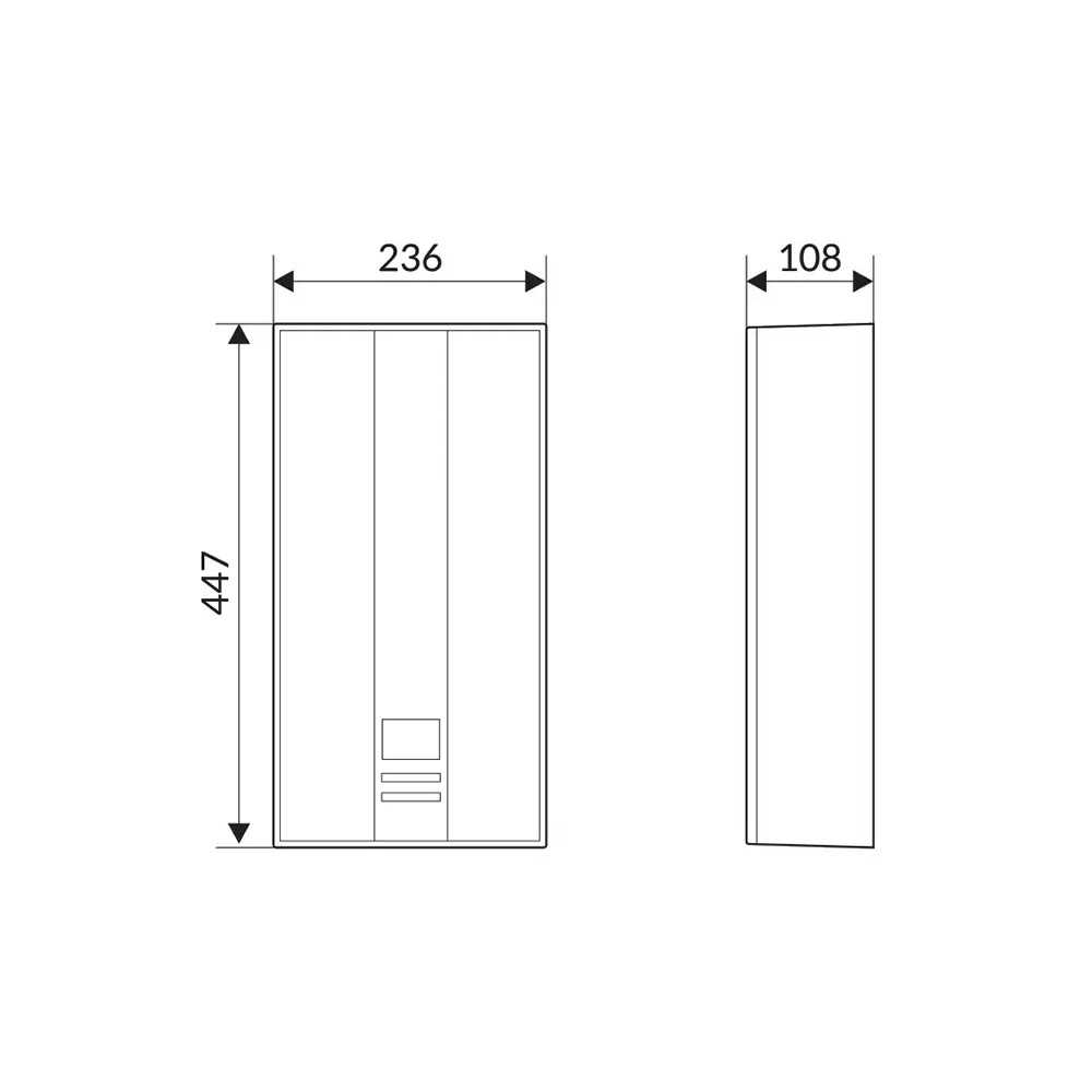 Wijas POW MULTI LCD 18–24 kW podgrzewacz, 470x225x117 wymiary
