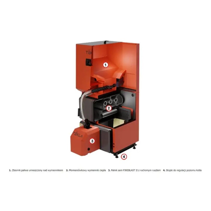 Kocioł na pellet Tekla 18kW Draco Bio Compact FII Slim jednoobiegowy