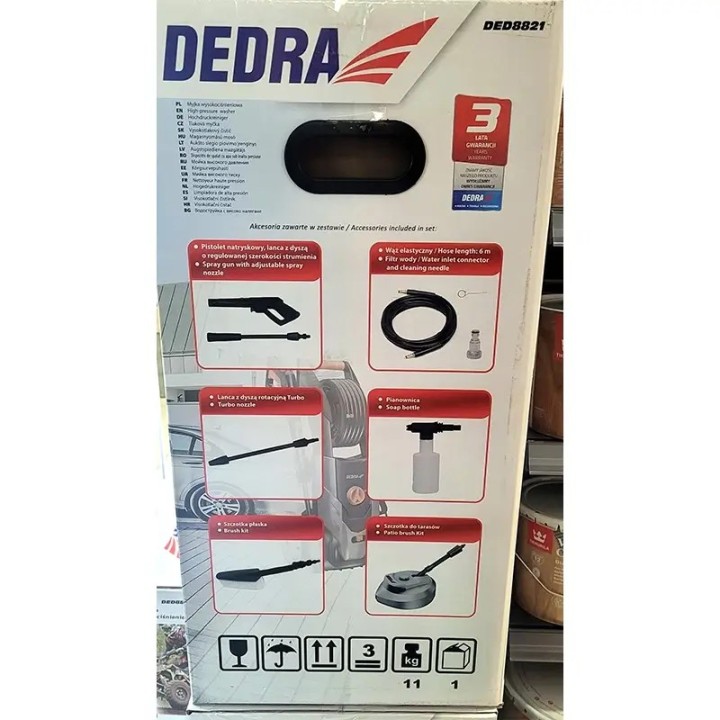 Myjka ciśnieniowa DED8821 1900W – do samochodu, tarasu, elewacji | Sklep Online