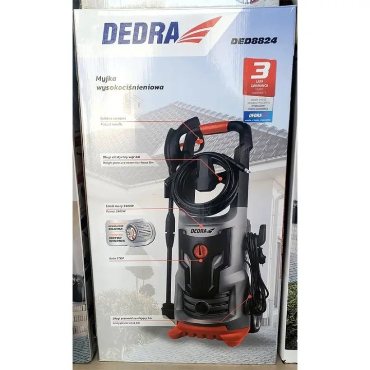 Myjka ciśnieniowa DED8824 – 2400W, 180 bar | Idealna do auta i tarasu