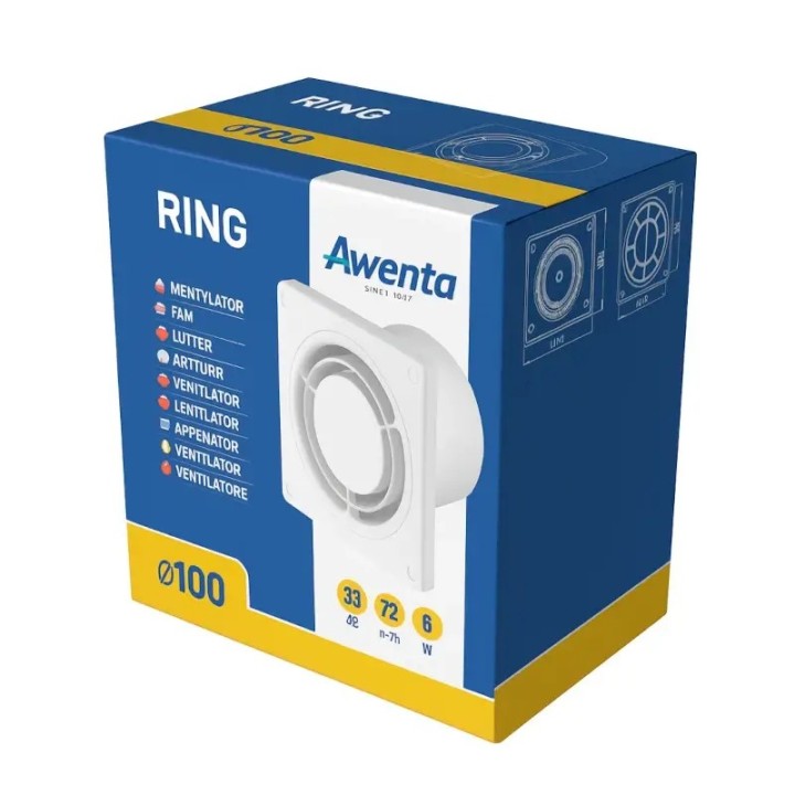 Opakowanie wentylatora Ring firmy Awenta