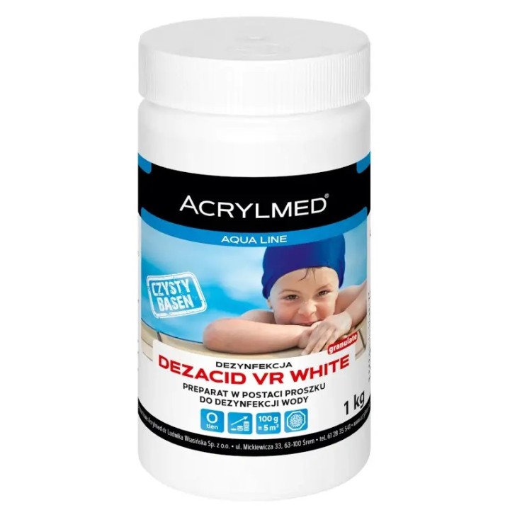 DEZACID VR WHITE 400 g – środek tlenowy do dezynfekcji basenu bez chloru