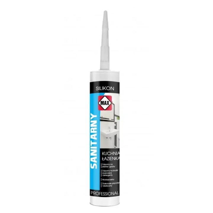 Bezbarwny silikon sanitarny MAX do łazienki i kuchni
