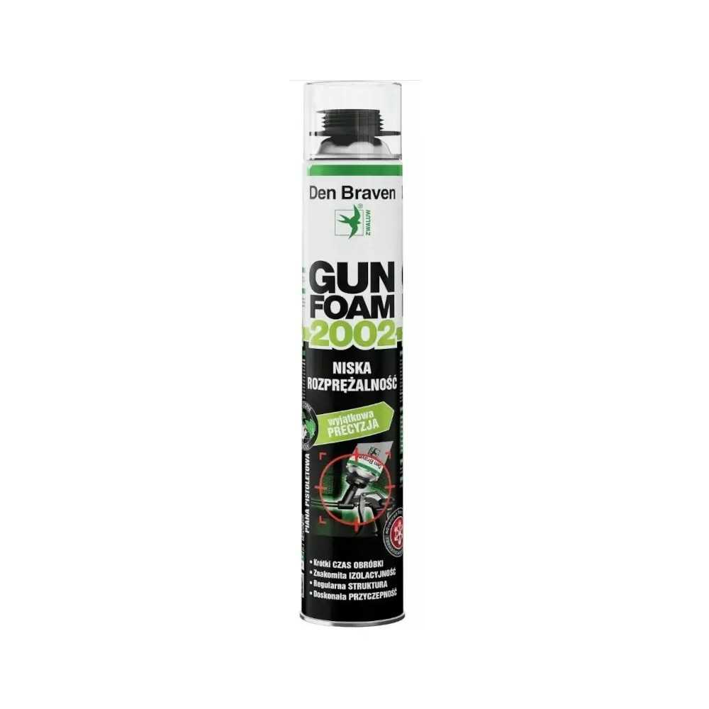 Piana pistoletowa Den Braven GUN FOAM 2002 – niskorozprężna, profesjonalna piana montażowa