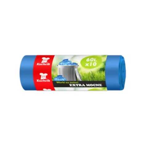 Worki na śmieci Kuchcik 60 l extramocne LDPE niebieskie