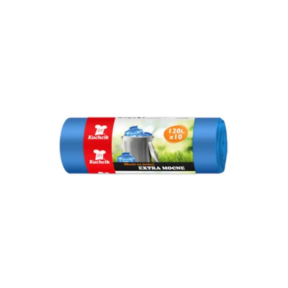 Worki na śmieci Kuchcik 120 l extramocne LDPE niebieskie