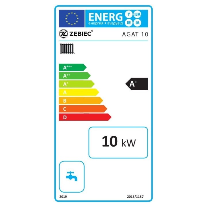 Etykieta energetyczna kotła na pellet Agat 10kW