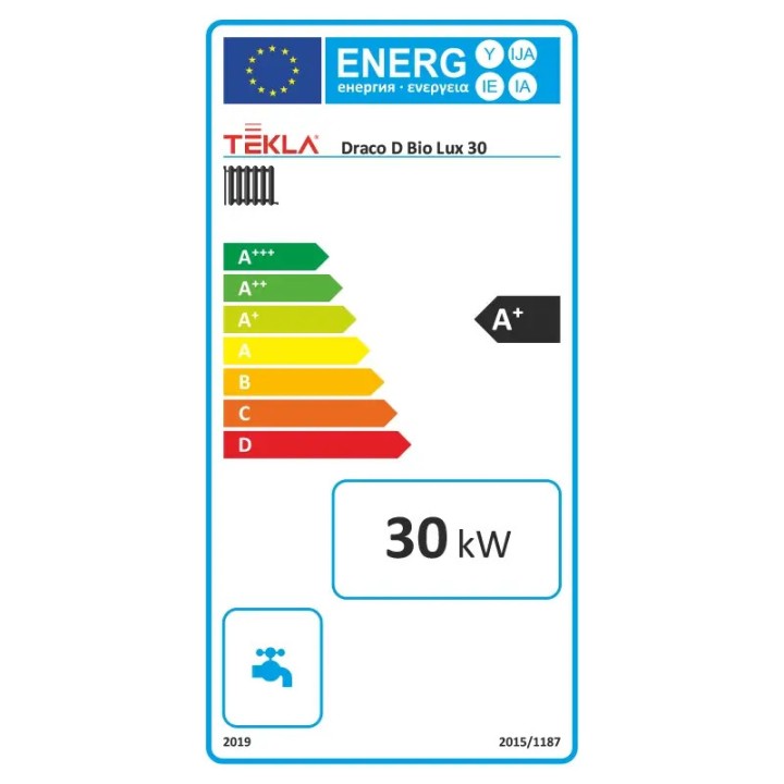 Kocioł z dotykowym panelem sterującym i samoczyszczącym palnikiem - klasa energetyczna