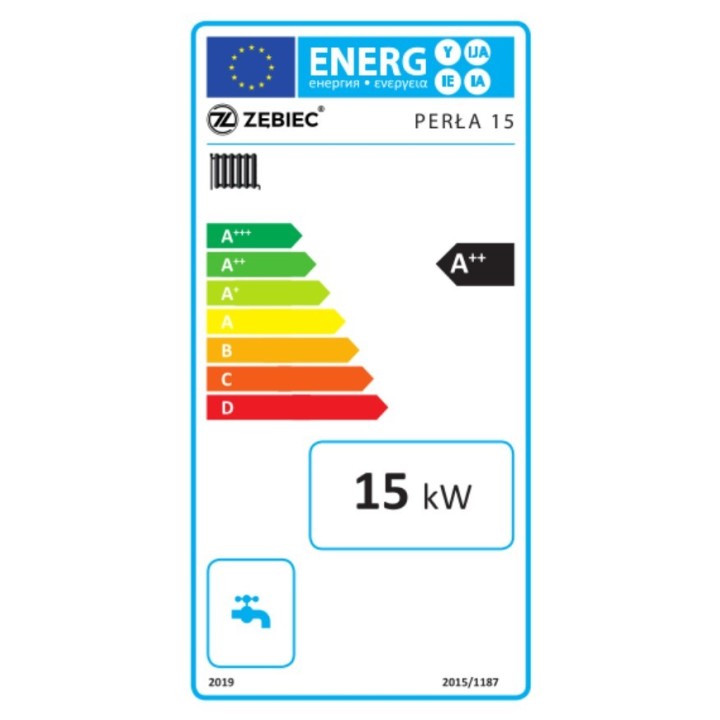 Etykieta energetyczna kotła na pellet Perła 15 kW - Zębiec