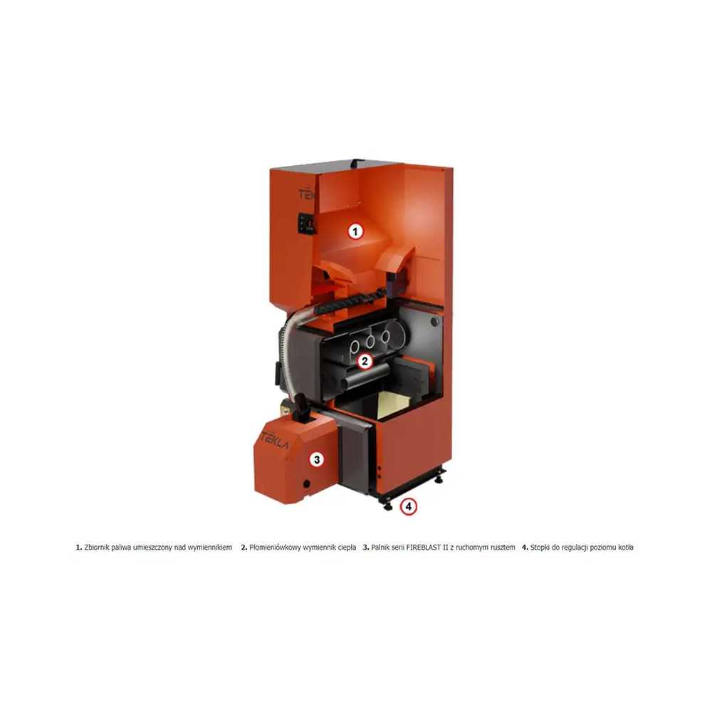 Kocioł na pellet 12 kW z automatycznym sterownikiem i zbiornikiem 150 litrów