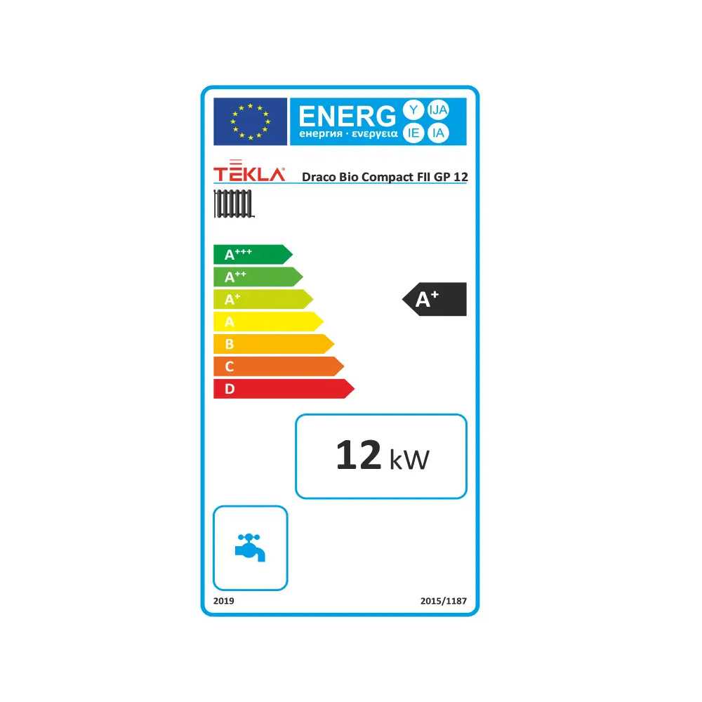 Automatyczny piec na pellet 12 kW z dotykowym sterownikiem i zbiornikiem nad kotłem - klasa energetyczna