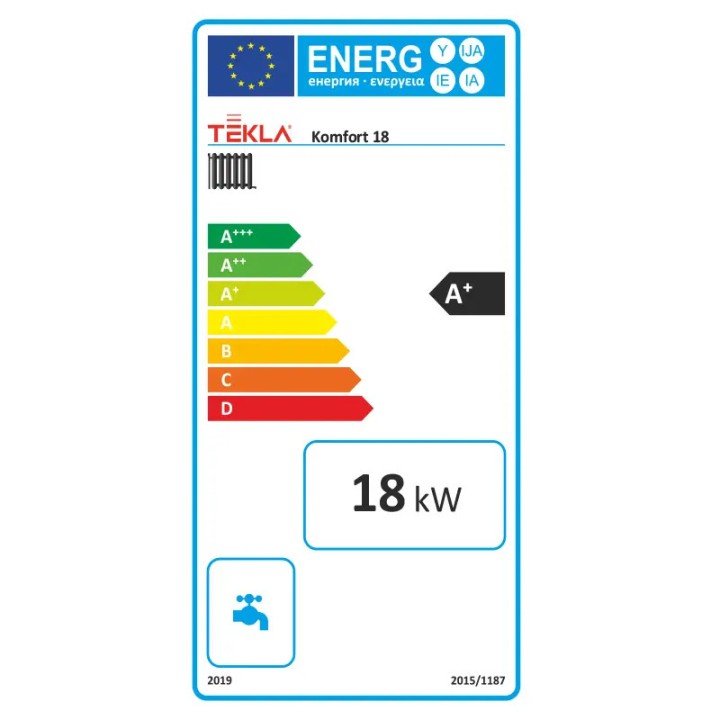 Kocioł na pellet Tekla 18 kW Komfort – klasa energetyczna
