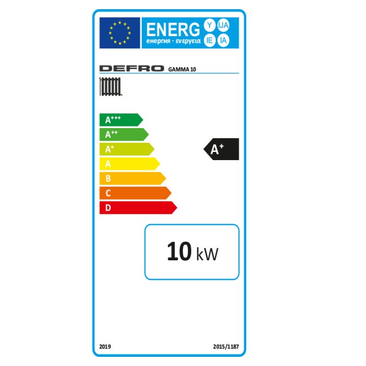Kocioł na pellet Defro 10 kW GAMMA klasa energetyczna