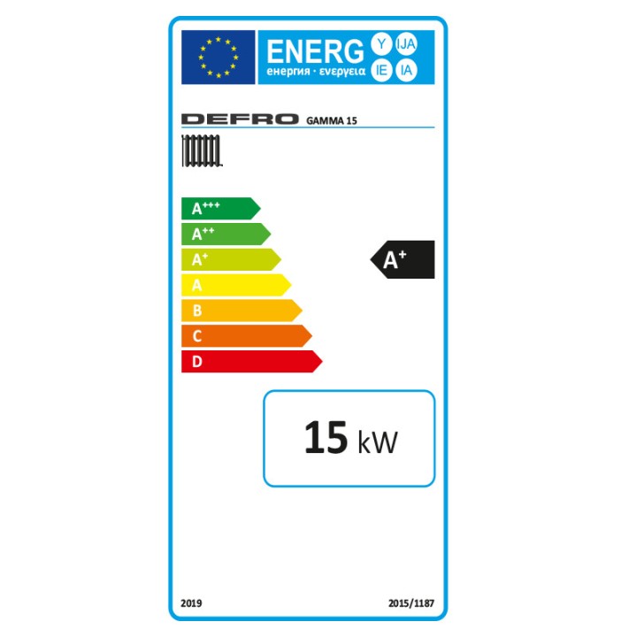 Kocioł na pellet Defro 15 kW GAMMA z wysoką sprawnością A+