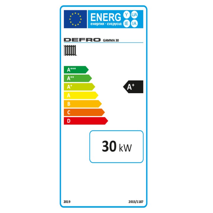Defro 30 kW GAMMA klasa energetyczna