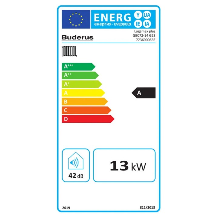 Kocioł gazowy jednofunkcyjny 13kW Buderus Logamax plus GB072-14V2 + RC310 BIAŁY kondensacyjny