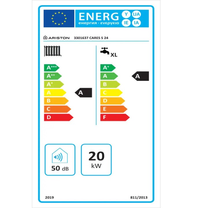Kocioł gazowy dwufunkcyjny 20kW Ariston Cares S 24 kondensacyjny