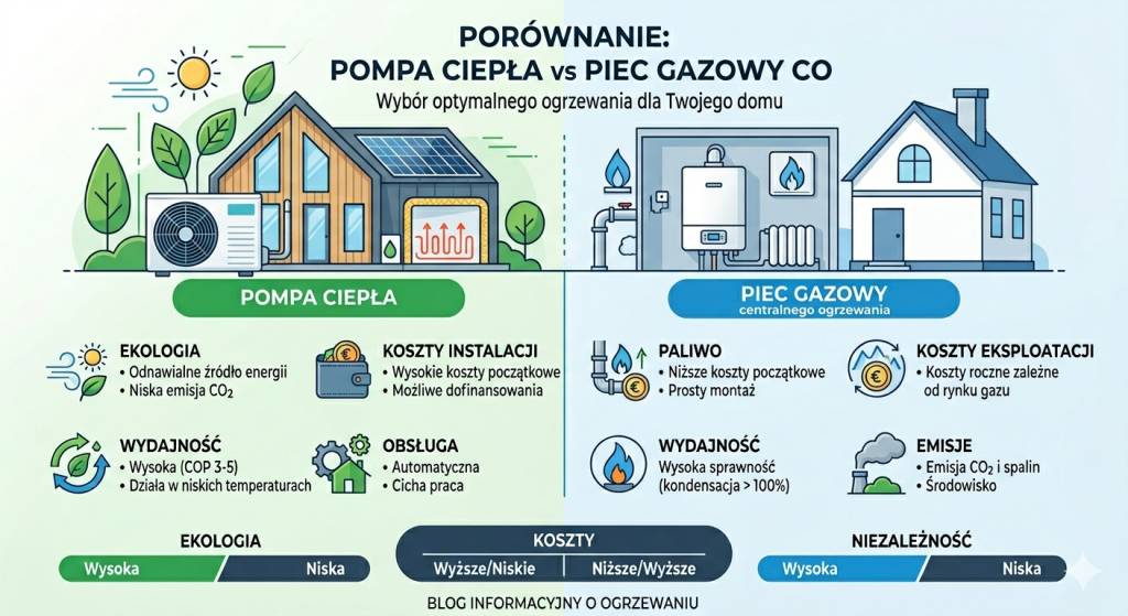 Porównanie pompy ciepła z piecem gazowym