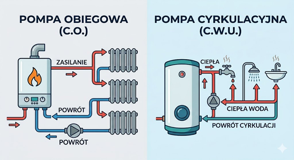 rożnica między pompą cyrkulacyjną a obiegową